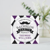 Trendy Mustache Bachelor Party Einladungen (Stehend Vorderseite)