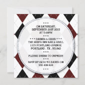 Trendy Mustache Bachelor Party Einladungen (Rückseite)