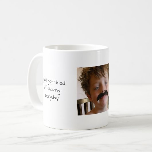 Trendy Mustache Coffee Tasse (Vorderseite Links)
