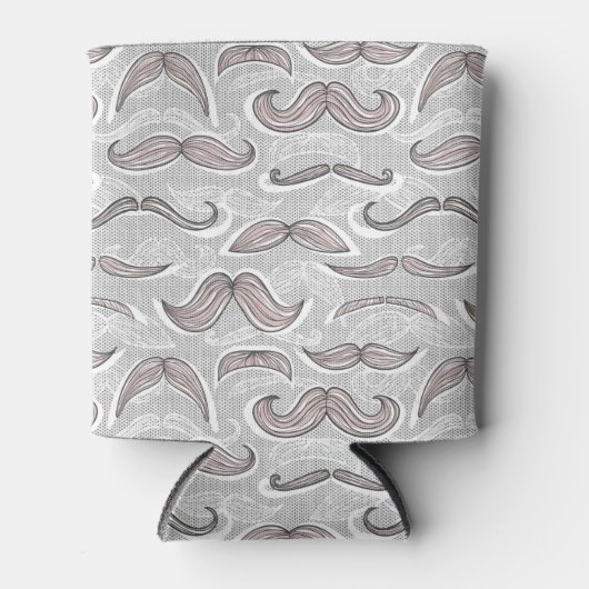 Trendy Mustache Pattern Dosenkühler (Vorderseite)
