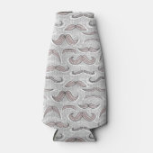 Trendy Mustache Pattern Flaschenkühler (Vorderseite)