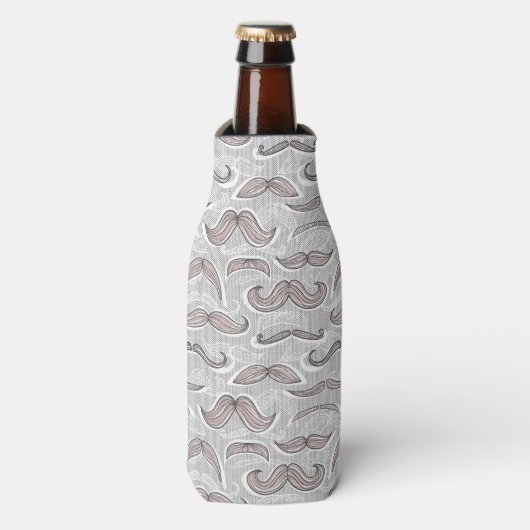 Trendy Mustache Pattern Flaschenkühler (Flaschenvorderseite)