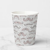Trendy Mustache Pattern Pappbecher (Links)
