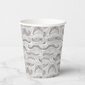 Trendy Mustache Pattern Pappbecher (Rechts)