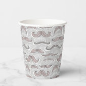 Trendy Mustache Pattern Pappbecher (Vorderseite)