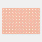 Trendy Muster Korallenpfirsiche Pink & White Polka Geschenkpapier Set (Vorderseite 2)
