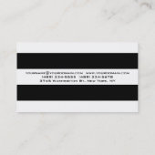 Trendy Muster White Black Striping Business Card Visitenkarte (Rückseite)