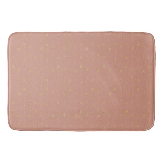 Trendy Mute Clay & Gold Boho Arrows Bath Mat Badematte (Vorderseite)