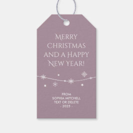 Trendy - Muted Gray Lavender - Snowflake Gift Tags Geschenkanhänger