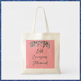 Trendy mutig festgestellter rosafarbener Totbeutel Tragetasche