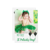 Trendy My First St. Patrick Day Announcement Photo Karte (Vorderseite/Rückseite Beispiel)