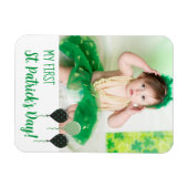 Trendy My First St. Patrick Day Announcement Photo Magnet (Horizontal)