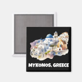 Trendy Mykonos Greece Vintage Travel Magnet (Vorderseite/Rückseite)
