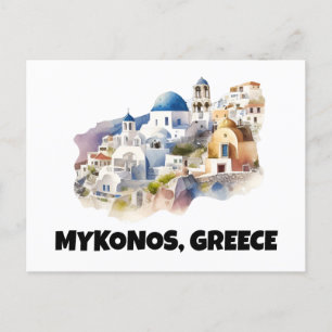 Trendy Mykonos Greece Vintage Travel Postkarte