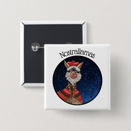Trendy Mystical Nostradamus Llama Pun Halloween Button (Vorne & Hinten)