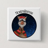 Trendy Mystical Nostradamus Llama Pun Halloween Button (Vorderseite)