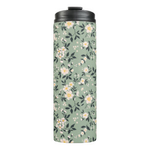 Trendy nahtlose Vintage Blumenmuster. Endlos Thermosbecher
