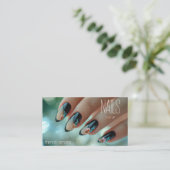 Trendy Nail Floral Kunstmuseum Loyalität Visitenkarte (Stehend Vorderseite)