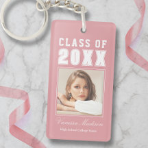 Trendy Name Class of Pink Blush Graduate Foto