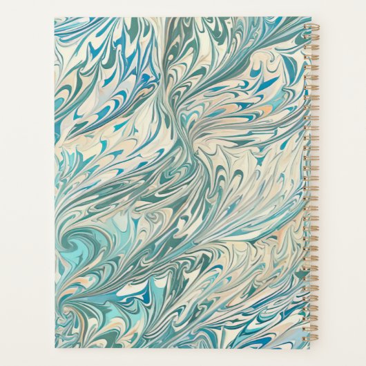 Trendy Name Personalisiert Aquamarin Marble Geode Planer (Rückseite)