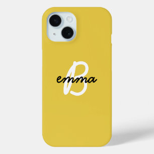 Trendy Name   Senf Yellow Modern Initial Case-Mate iPhone Hülle