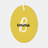 Trendy Name | Senf Yellow Modern Initial Ornament Aus Metall (Vorderseite links)