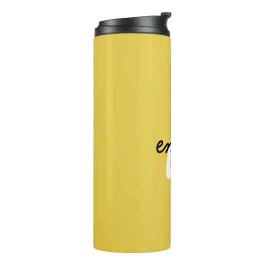 Trendy Name | Senf Yellow Modern Initial Thermosbecher (Nach links gedreht)