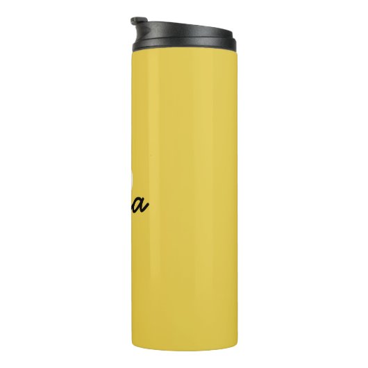 Trendy Name | Senf Yellow Modern Initial Thermosbecher (Nach rechts gedreht)