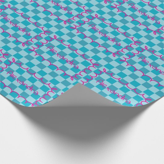 Trendy Name Template Sticker Geschenkpapier (Ecke)