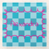 Trendy Name Template Sticker Glasuntersetzer (Vorderseite)