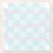 Trendy Name Template Sticker Glasuntersetzer (Rückseite)