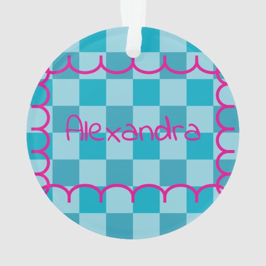 Trendy Name Template Sticker Ornament (Rückseite)