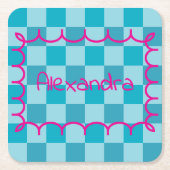 Trendy Name Template Sticker Rechteckiger Pappuntersetzer (Vorderseite)