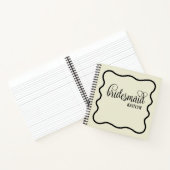 Trendy Natural und Black Retro Bridesmaid Notizblock (Innenseite)