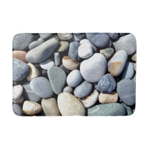 Trendy natürliches klares Farbkiesel-Strand-Foto Badematte