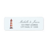Trendy Nautical Lighthouse Wedding Return Address (Vorne)