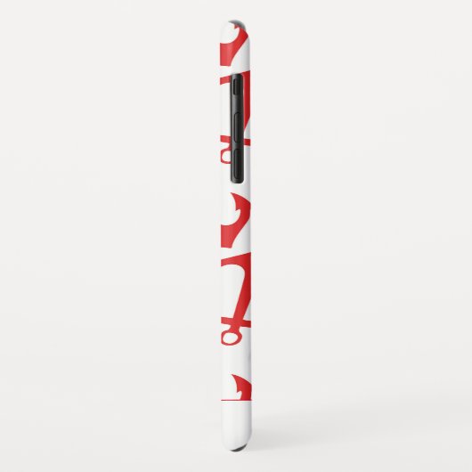 Trendy Nautical Red Anchor Pattern Case-Mate iPhone Hülle (Hinten/Links)