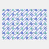 Trendy Nautical Sea Anchor Boating Blue Stripes Geschenkpapier Set (Vorderseite 2)