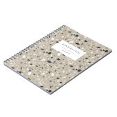 Trendy Navy Blue & Beige Terrazzo Notizblock (Linke Seite)