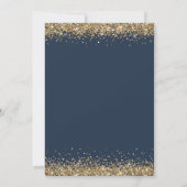 Trendy Navy Blue Gold Glitzer jedes Alter Geburtst Einladung (Rückseite)