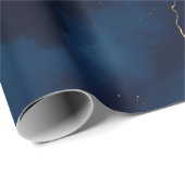 Trendy Navy Blue Gold Marble Collection Geschenkpapier (Rolleneckpunkt)