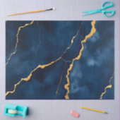 Trendy Navy Blue Gold Marble Collection Seidenpapier (Basteln)