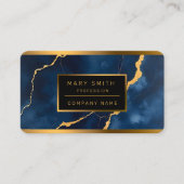 Trendy Navy Blue Gold Marble Collection Visitenkarte (Vorderseite)