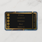 Trendy Navy Blue Gold Marble Collection Visitenkarte (Rückseite)