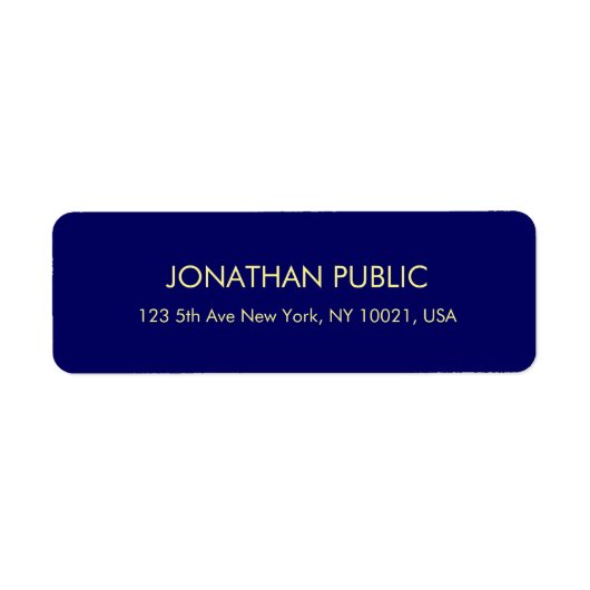 Trendy Navy Blue Imitats Gold Schriftart Rücksende (Vorne)