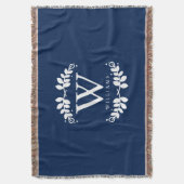 Trendy Navy Blue Monogram Decke (Vorderseite Vertikal)