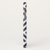 Trendy Navy Blue Monogram Diamond Muster Case-Mate iPhone Hülle (Hinten/Links)