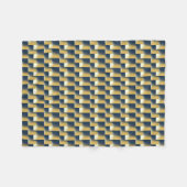 Trendy Navy Blue Mustard Yellow Stilmuster Fleecedecke (Vorderseite (Horizontal))