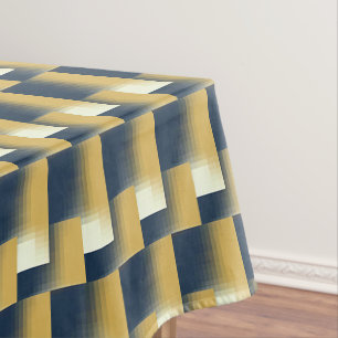 Trendy Navy Blue Mustard Yellow Stilmuster Tischdecke