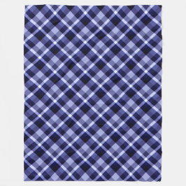 Trendy Navy Kariert Print Large Fleece Blanket